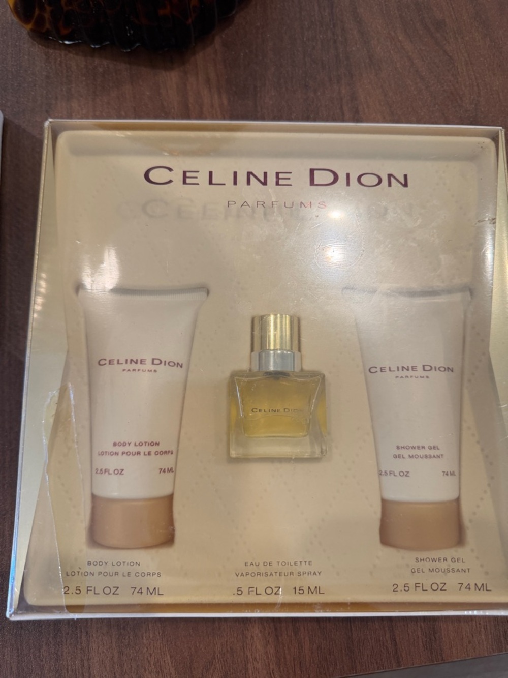 Celine Dion Parfums Women Body Lotion & Shower Gel Gift Set - Cream/Gold